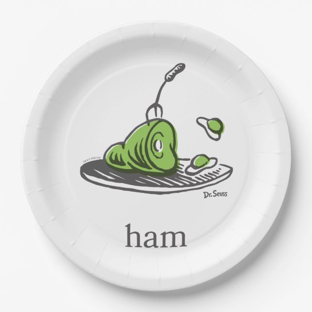 Assiettes En Carton Dr. Seuss | Les Œufs verts au jambon (Devant)