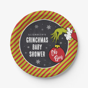 Assiettes En Carton Dr Seuss Oh Garçon Grinch Baby shower Plaques de