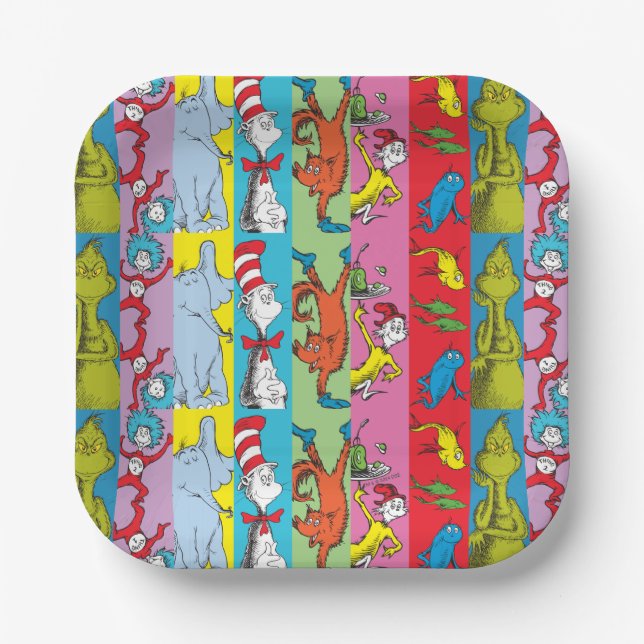 Assiettes En Carton Dr Seuss | Tranche de caractères (Recto)