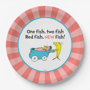 Assiettes En Carton Dr Seuss Un poisson - Baby shower fille