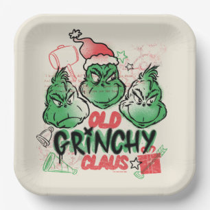 Assiettes En Carton Dr Seuss Vieux Claus Grinch