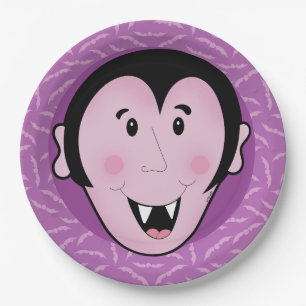 Assiettes En Carton Dracula Vampire chauve-chauve-souris violette Hall