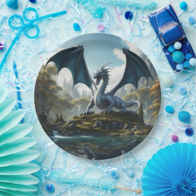 Assiettes En Carton Dragon (Fête)