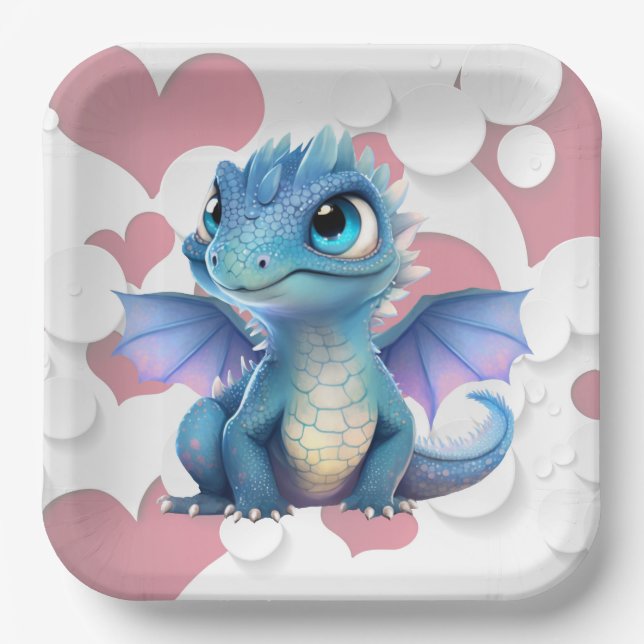 Assiettes en carton dragon (Recto)