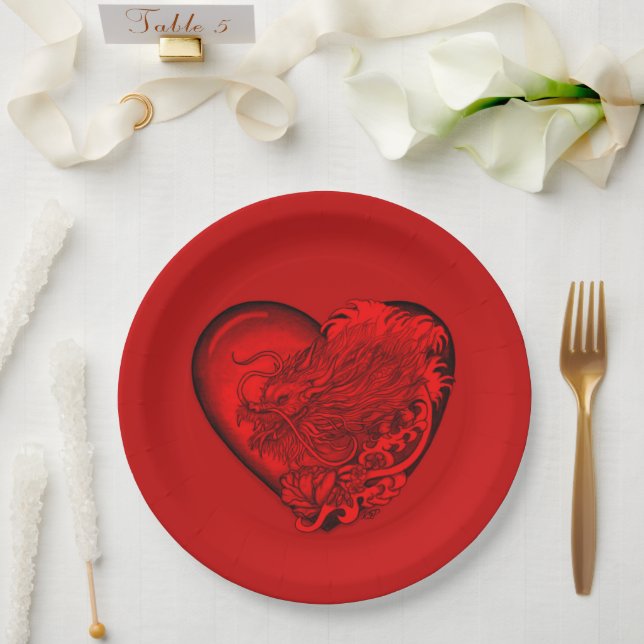 Assiettes En Carton Dragon Heart (Mariage)