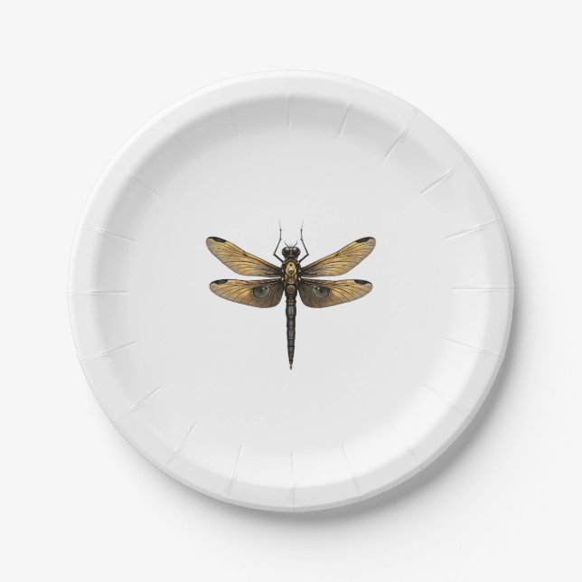 Assiettes En Carton Dragonfly Animal Art Graphic Dragonfly (1) (Devant)