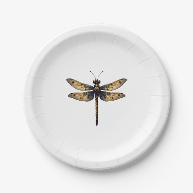 Assiettes En Carton Dragonfly Animal Art Graphic Dragonfly (3) (Devant)