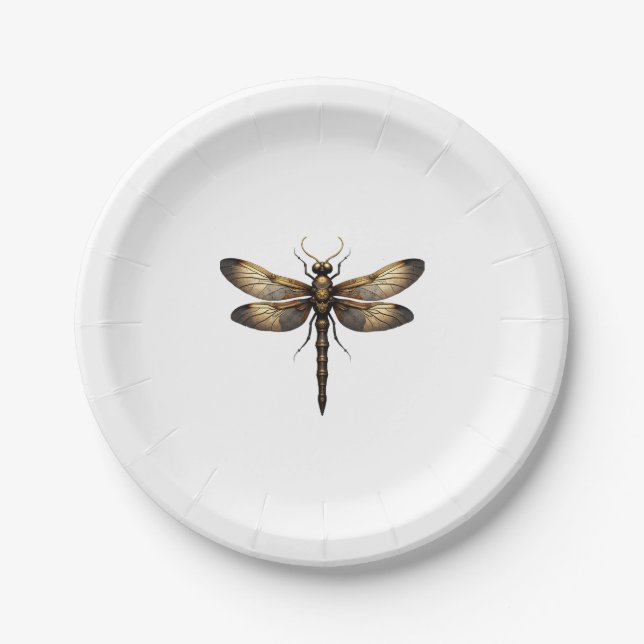 Assiettes En Carton Dragonfly Animal Art Graphic Dragonfly (4) (Devant)