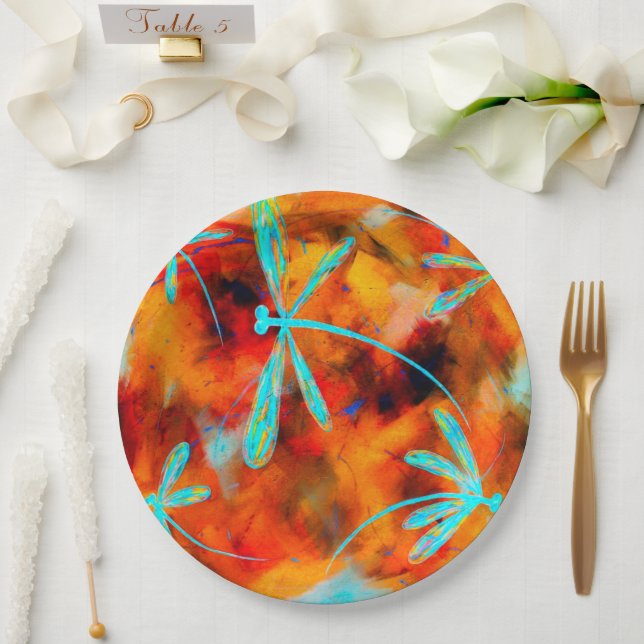 Assiettes En Carton Dragonfly Desert Flit (Mariage)