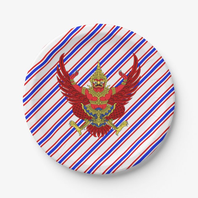 Assiettes En Carton Drapeau à rayures thaïlandais (Devant)