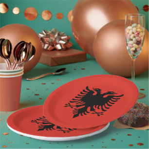 Assiettes En Carton Drapeau albanais