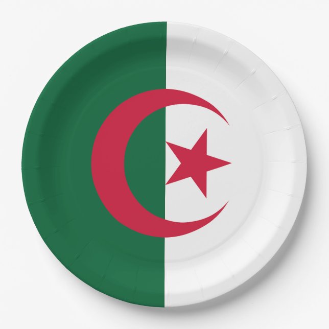 Assiettes En Carton Drapeau Algérie (Devant)