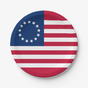 Assiettes En Carton Drapeau américain Betsy Ross