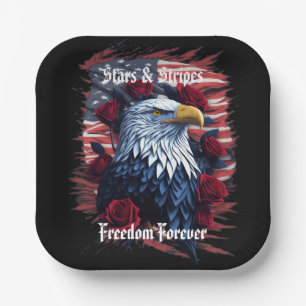 Assiettes En Carton Drapeau américain Freedom Eagle Stars and Stripes