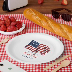 Assiettes En Carton Drapeau américain patriotique 4 juillet Réunion de