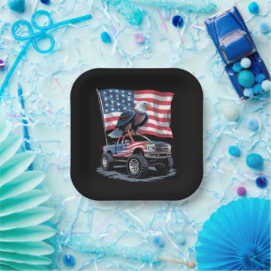 Assiettes En Carton Drapeau américain patriotique du 4 juillet aigle U