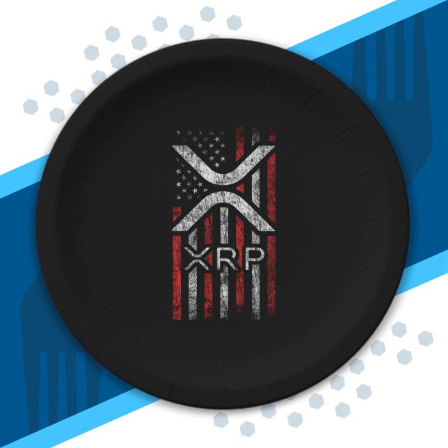 Assiettes En Carton Drapeau américain - XRP Crypto Devise Cryptomonnai (Créateur téléchargé)