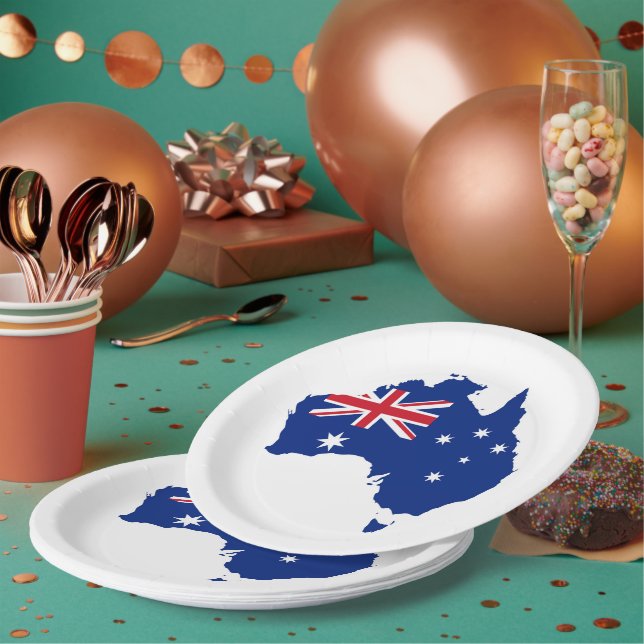 Assiettes En Carton Drapeau australien (Multi)