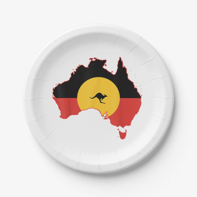 Assiettes En Carton Drapeau autochtone T Chemise Australie Drapeau cad (Devant)