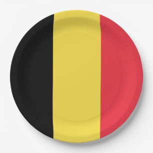 Assiettes En Carton Drapeau belge