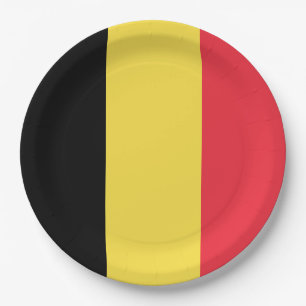 Assiettes En Carton Drapeau belge