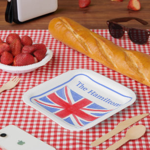 Assiettes En Carton Drapeau britannique Union Jack Britannia