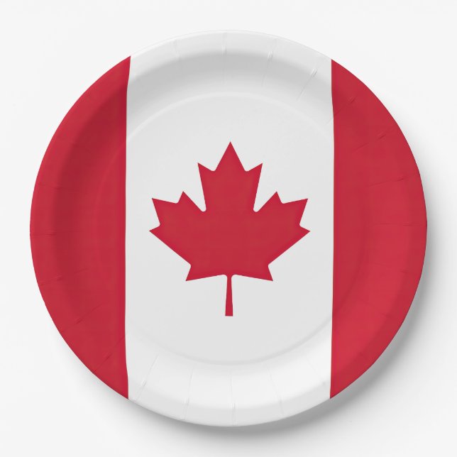 Assiettes En Carton Drapeau Canada (Devant)