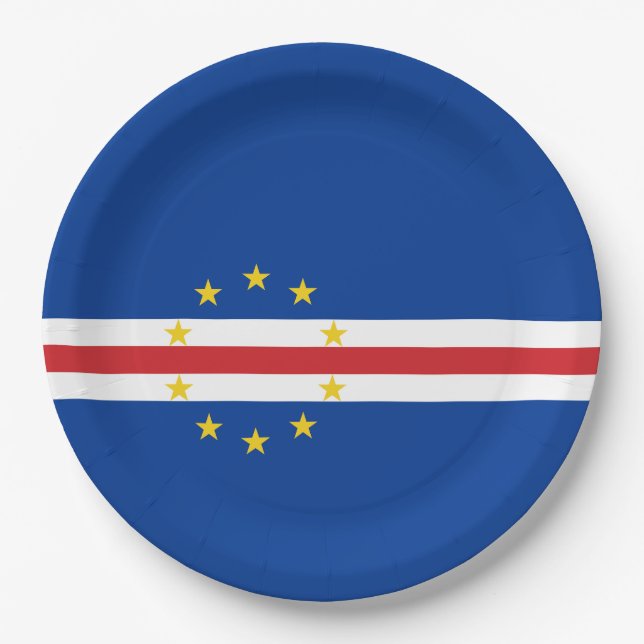 Assiettes En Carton Drapeau cap-verdien (Cap-Vert) (Devant)