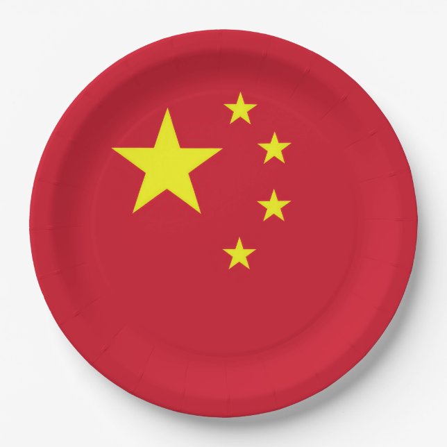 Assiettes En Carton Drapeau Chine (Devant)