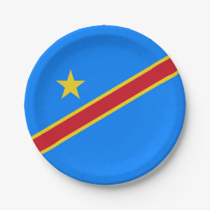 Assiettes En Carton Drapeau Congo Kinshasa