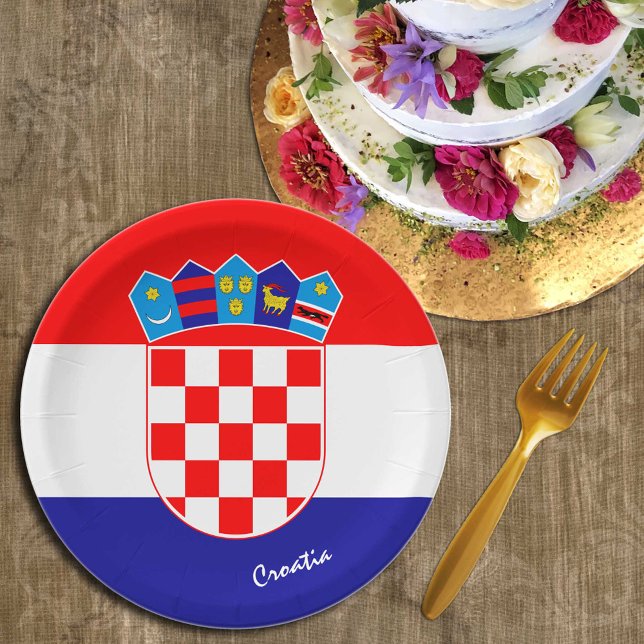 Assiettes En Carton Drapeau croate & patriotes du parti Croatie /sport (Créateur téléchargé)