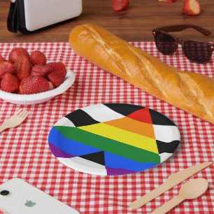 Assiettes En Carton Drapeau d'allié straight de SlipperyJoe lisse arc-