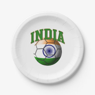 Assiettes En Carton Drapeau de ballon de football de l'Inde