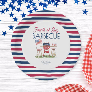 Assiettes En Carton Drapeau de barbecue patriotique 4 juillet fête d'é