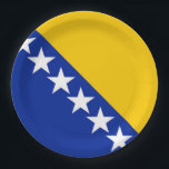 Assiettes En Carton Drapeau de Bosnie-Herzégovine<br><div class="desc">Drapeau de Bosnie-Herzégovine</div>