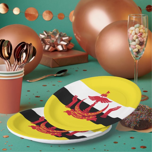 Assiettes En Carton Drapeau de Brunei (Multi)