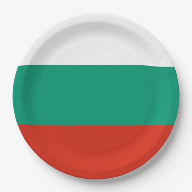 Assiettes En Carton Drapeau de Bulgarie (Devant)