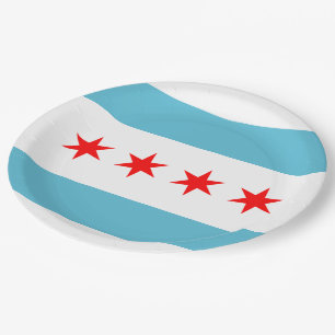 Assiettes En Carton Drapeau de Chicago