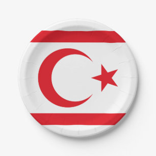 Assiettes En Carton Drapeau de Chypre du Nord