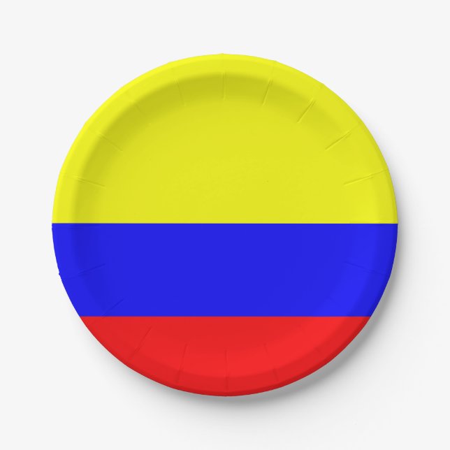 Assiettes En Carton Drapeau de Colombie (Devant)