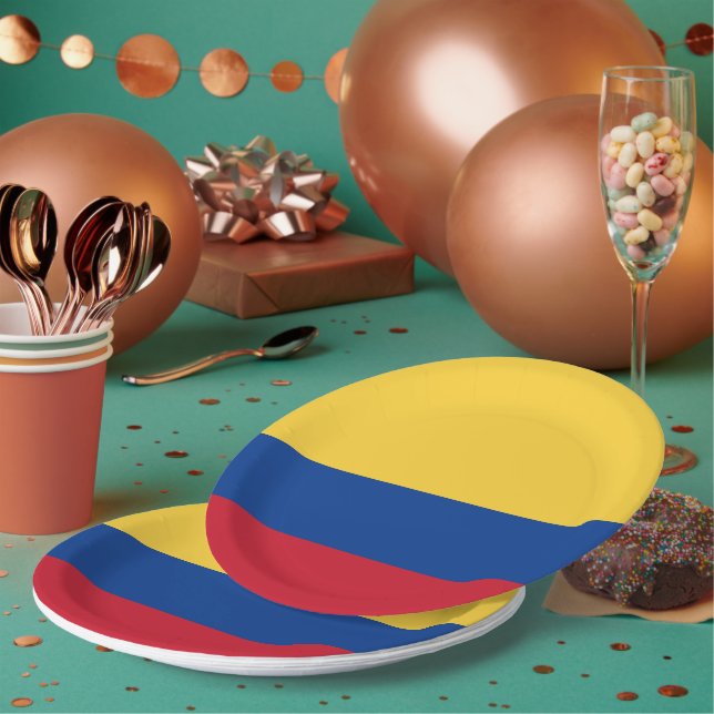 Assiettes En Carton Drapeau de Colombie (Multi)