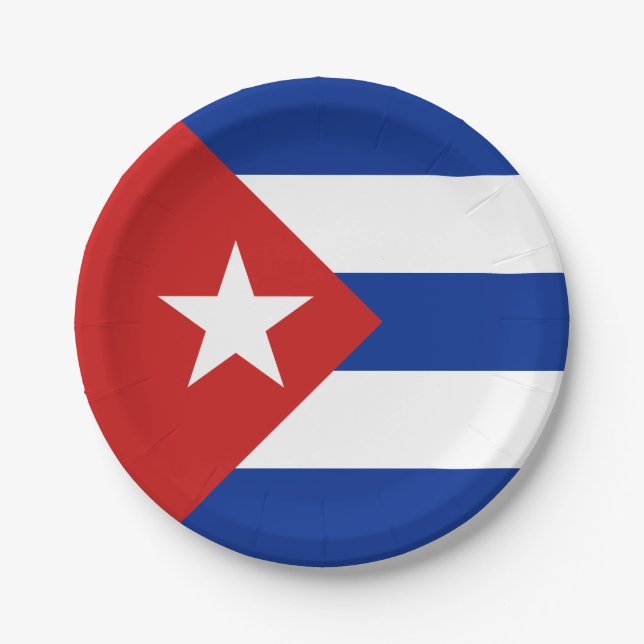 Assiettes En Carton Drapeau de Cuba (Devant)