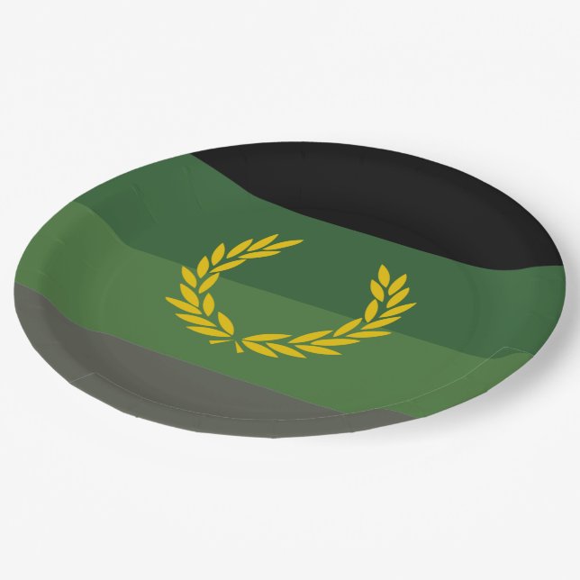 Assiettes En Carton Drapeau de fierté de l'uniforme militaire (Angle)