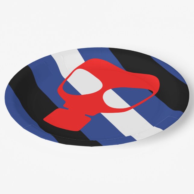 Assiettes En Carton Drapeau de fierté de masque (Angle)