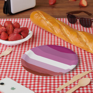 Assiettes En Carton Drapeau de fierté lesbienne de SlipperyJoe féminin