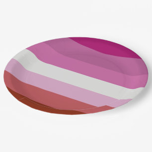 Assiettes En Carton Drapeau de fierté lesbienne (Origine)