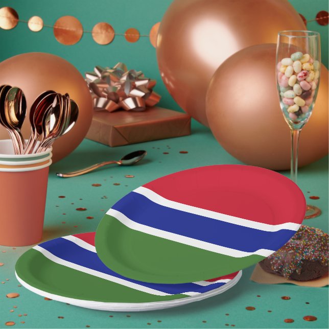 Assiettes En Carton Drapeau de Gambie (Multi)