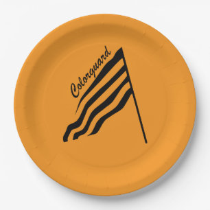 Assiettes En Carton Drapeau de garde-couleur doré