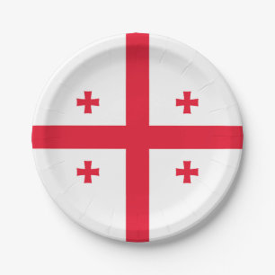 Assiettes En Carton Drapeau de Géorgie