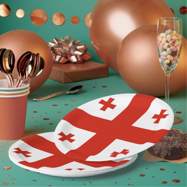 Assiettes En Carton Drapeau de Géorgie (Multi)